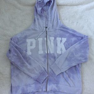 VS PINK purple tie dye zip up